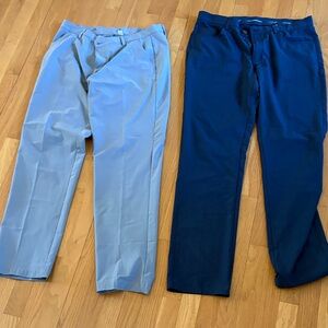 2 pair men’s golf pants. Super soft Gray Adidas and Greg Norman Navy